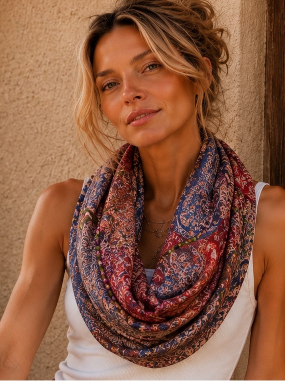 Raj Multicolor Paisley Infinity Scarf - Elegant - Raj #1